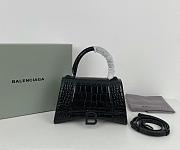 Balenciaga Hourglass Crocodile Black SIZE 23X15X10CM - 2