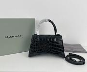 Balenciaga Hourglass Crocodile Black SIZE 23X15X10CM - 3