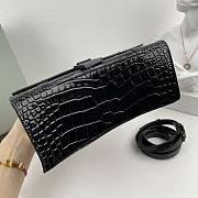 Balenciaga Hourglass Crocodile Black SIZE 23X15X10CM - 4