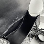 Balenciaga Hourglass Crocodile Black SIZE 23X15X10CM - 5