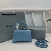 Balenciaga Hourglass Crocodile Blue SIZE 19X13X8CM - 5