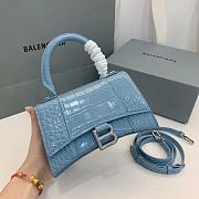 Balenciaga Hourglass Crocodile Blue SIZE 19X13X8CM - 4