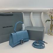 Balenciaga Hourglass Crocodile Blue SIZE 19X13X8CM - 3