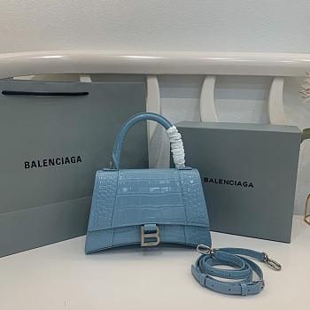 Balenciaga Hourglass Crocodile Blue SIZE 23X15X10CM