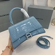 Balenciaga Hourglass Crocodile Blue SIZE 23X15X10CM - 4