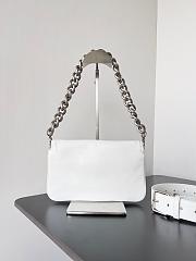 Balenciaga Soft Flap Bag In White SIZE 23.5X24.8X3CM - 5