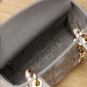 Dior Mini Lady Bag Gray Cannage Lambskin Size 17x15x7cm - 2