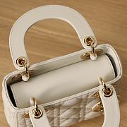 Dior Mini Lady Bag White Cannage Lambskin Size 17x15x7cm - 6