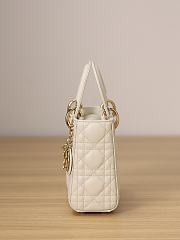Dior Mini Lady Bag White Cannage Lambskin Size 17x15x7cm - 5
