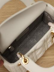 Dior Mini Lady Bag White Cannage Lambskin Size 17x15x7cm - 4