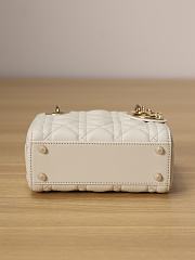 Dior Mini Lady Bag White Cannage Lambskin Size 17x15x7cm - 2