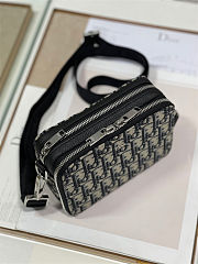 Dior Blue Oblique Jacquard Pouch 18x12x5CM - 4