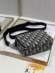 Dior Blue Oblique Jacquard Pouch 18x12x5CM - 3