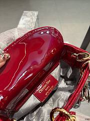 Dior Ladybag Red Patent Cannage Calf Size 20CM - 2
