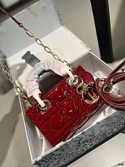Dior Ladybag Red Patent Cannage Calf Size 20CM - 4