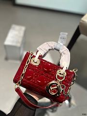 Dior Ladybag Red Patent Cannage Calf Size 20CM - 6