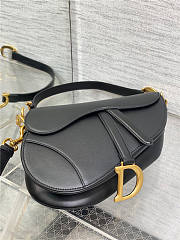 Dior Saddle Bag with Strap Black Grained Calfskin Size 21x18x5CM - 4