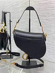 Dior Saddle Bag with Strap Black Grained Calfskin Size 21x18x5CM - 2