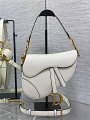 Dior Saddle Bag with Strap Latte Grained Calfskin Size 21x18x5CM - 1