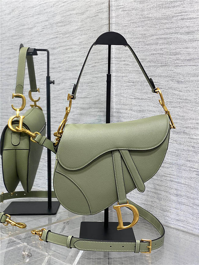 Dior Saddle Bag with Strap Pastel Peyote Green Size 21x18x5CM - 1
