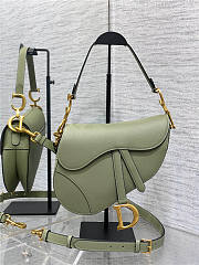 Dior Saddle Bag with Strap Pastel Peyote Green Size 21x18x5CM - 4
