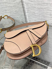 Dior Saddle Bag with Strap Warm Taupe Grained Calfskin Size 21x18x5CM - 5