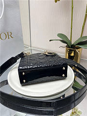 Dior Bag Black Patent Calfskin Size 20x17CM - 5