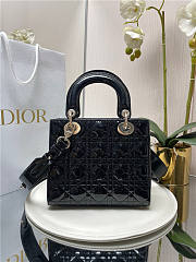 Dior Bag Black Patent Calfskin Size 20x17CM - 2