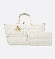 Dior Toujours Bag Latte Macrocannage Calfskin 28x21x17cm - 2