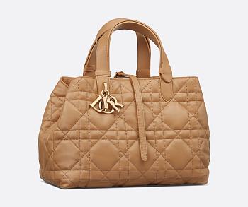 Dior Toujours Bag Tan Macrocannage Calfskin 28x21x17cm