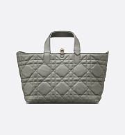 Dior Toujours Bag Stone Gray Macrocannage Calfskin 28x21x17cm - 4