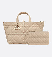 Dior Toujours Bag Powder Beige Macrocannage Calfskin 28x21x17cm - 4