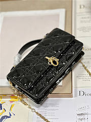Dior Bag Latte Patent Black Cannage Calfskin 21x11x4cm - 6