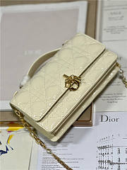 Dior Bag Latte Patent Cream Cannage Calfskin 21x11x4cm - 6