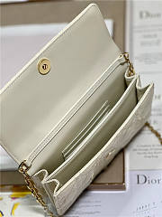 Dior Bag Latte Patent Cream Cannage Calfskin 21x11x4cm - 5