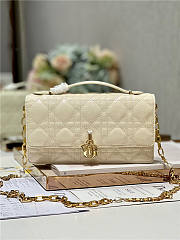 Dior Bag Latte Patent Cream Cannage Calfskin 21x11x4cm - 4