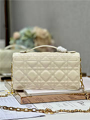 Dior Bag Latte Patent Cream Cannage Calfskin 21x11x4cm - 2