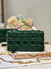Dior Bag Latte Patent Jade Green Cannage Calfskin 21x11x4cm - 5