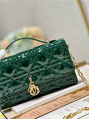 Dior Bag Latte Patent Jade Green Cannage Calfskin 21x11x4cm - 4