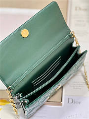 Dior Bag Latte Patent Jade Green Cannage Calfskin 21x11x4cm - 3