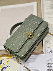 Dior Bag Latte Patent Olive Cannage Calfskin 21x11x4cm - 4