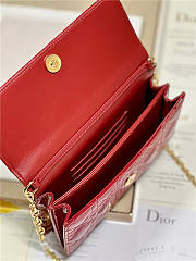 Dior Cherry Red Patent Cannage Calfskin 21x11x4cm - 4