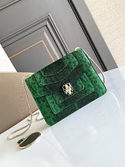 BVLGARI REVERSE FOREVER CROSSBODY BAG GREEN 22X15X4.5CM - 5