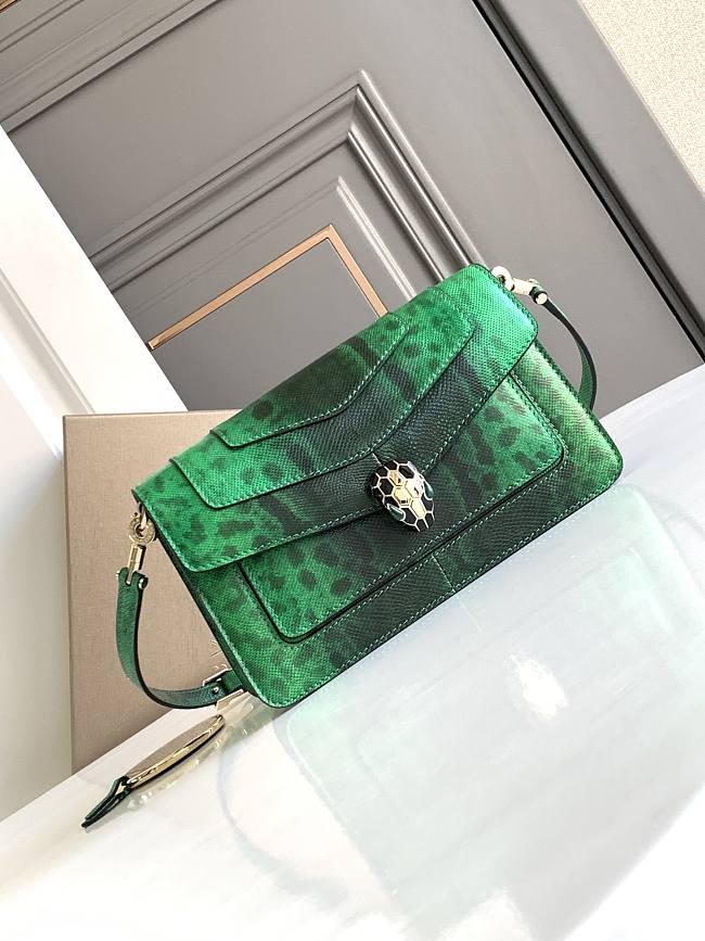 BVLGARI REVERSE FOREVER EAST-WEST GREEN 22X15X4.5CM - 1