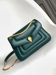 BVLGARI REVERSE FOREVER SHOULDER BAG GREEN 22.5X15X7CM - 1