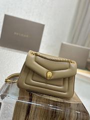 BVLGARI REVERSE MICRO TOP HANDLE BAG BEIGE 22.5X15X7CM - 2