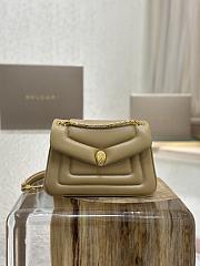BVLGARI REVERSE MICRO TOP HANDLE BAG BEIGE 22.5X15X7CM - 3