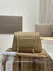 BVLGARI REVERSE MICRO TOP HANDLE BAG BEIGE 22.5X15X7CM - 4