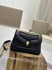 BVLGARI REVERSE MICRO TOP HANDLE BAG BLACK 22.5X15X7CM - 3