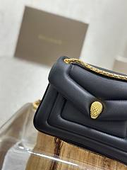BVLGARI REVERSE MICRO TOP HANDLE BAG BLACK 22.5X15X7CM - 6